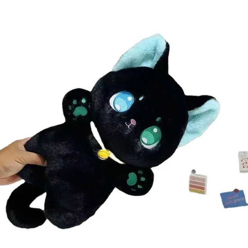 25cm Black and White Cat Plush Toy Grab Stuffed Animal Patung Dolls Childrens Toys Gifts Gift Toys Pop It C250912