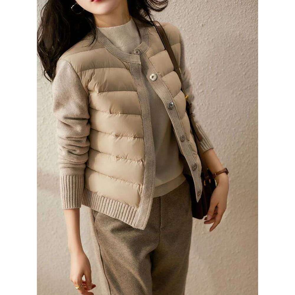 2025 Winter Sweater Patchwork Parka Women's Down Jackets Ultra Light Warm Casual Coat Female Puffer Jacket Oversized Outerwear