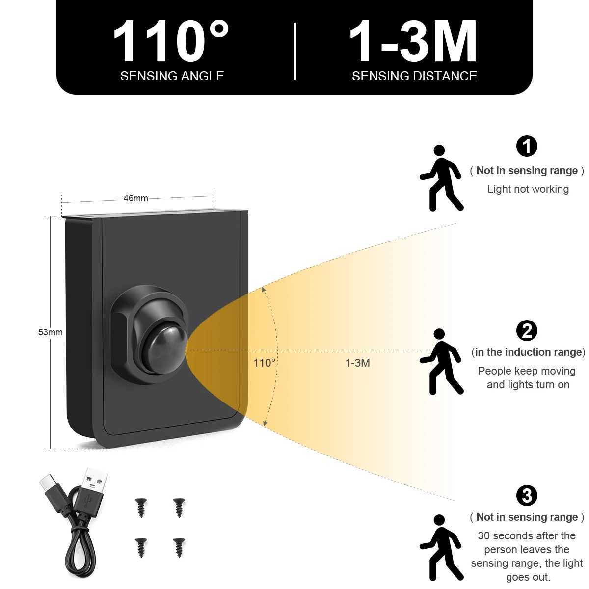 Smart Dual Sensors PIR Motion Sensor Switch DC 24V Neon Light LED Strip 2m 5m 10m for Bathroom Bedroom Stair Night Lamp C250912