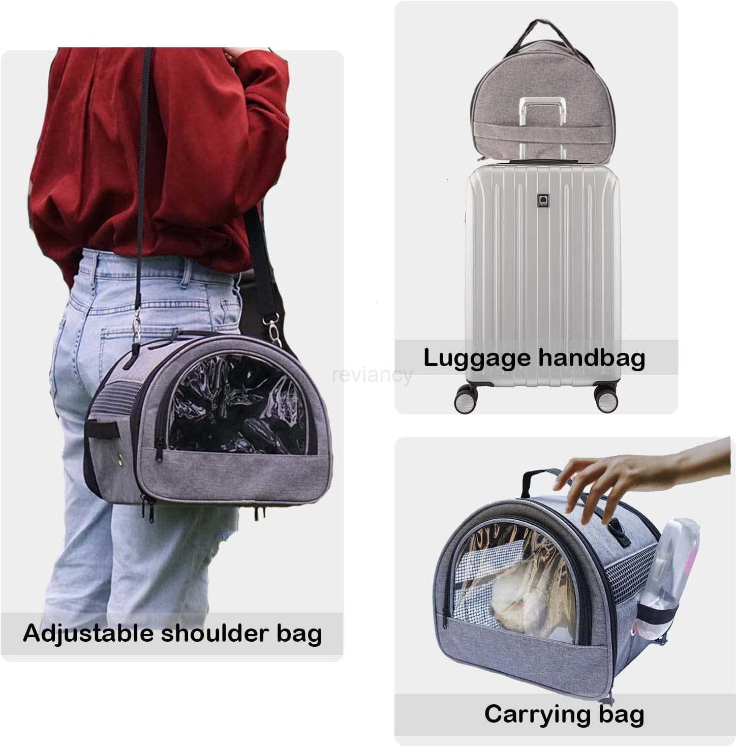 Rabbit Carrier Small Pet Carriers for Guinea Pig Hamster Bird Bunny Bearded Dragon Kitty Animal Bag with Stable Handle and Waterproof Pad Easy Travel 