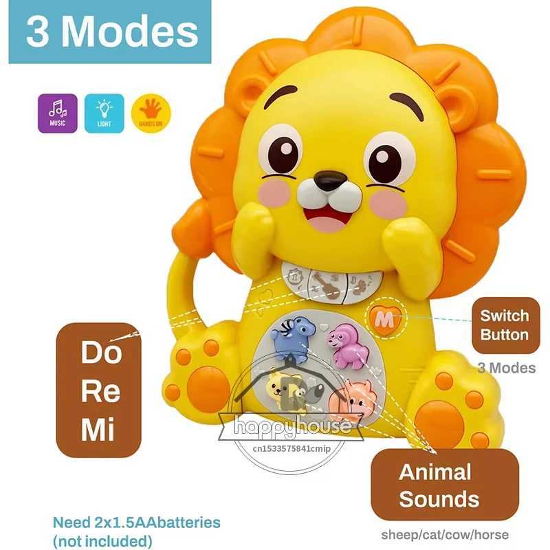 Musical Toys for Toddlers Kora Elephant Lion Baby Piano Light Up Musical Toys Baby Girl Toys Toddler Early Education Baby Toys C250912