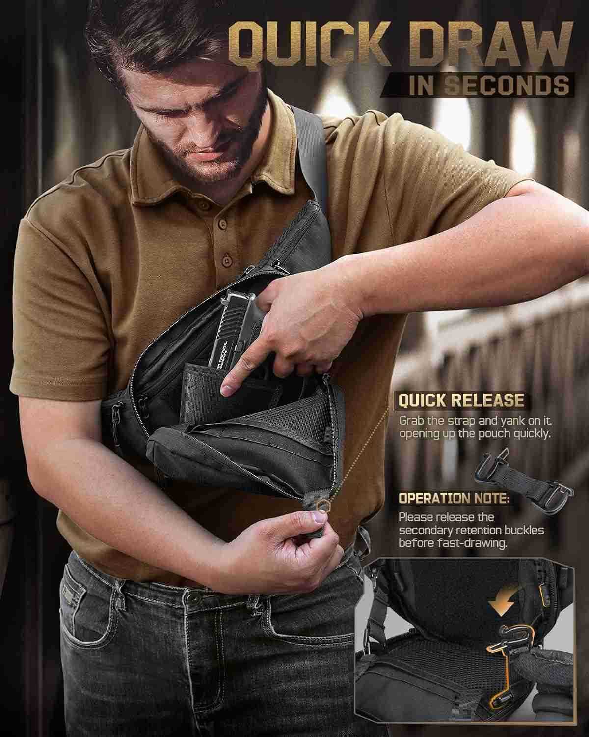 Concealed Carry Fanny Pack CCW Fanny Pack Waist Bag for Men Hip Bag Compact Belt Bag for Hiking EDC Waist PackAdjustable Up to 60 WaistW250912