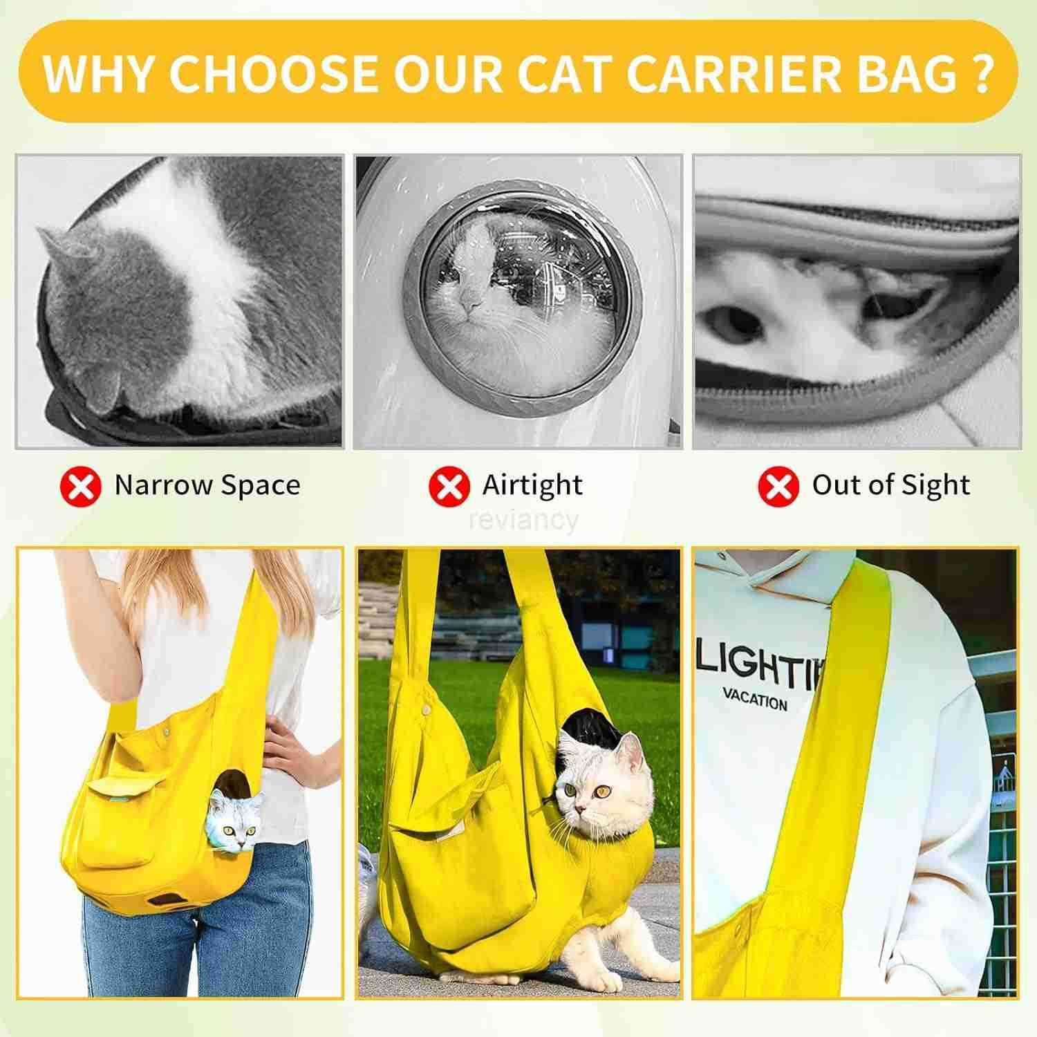 for Small Dogs and CATs CAT Sling Carrier for ClAW Care Nail Trimming Shoulder Canvas Carrying Bags Fits 2130lbs for Walking Travel OutdoorYellowW2509