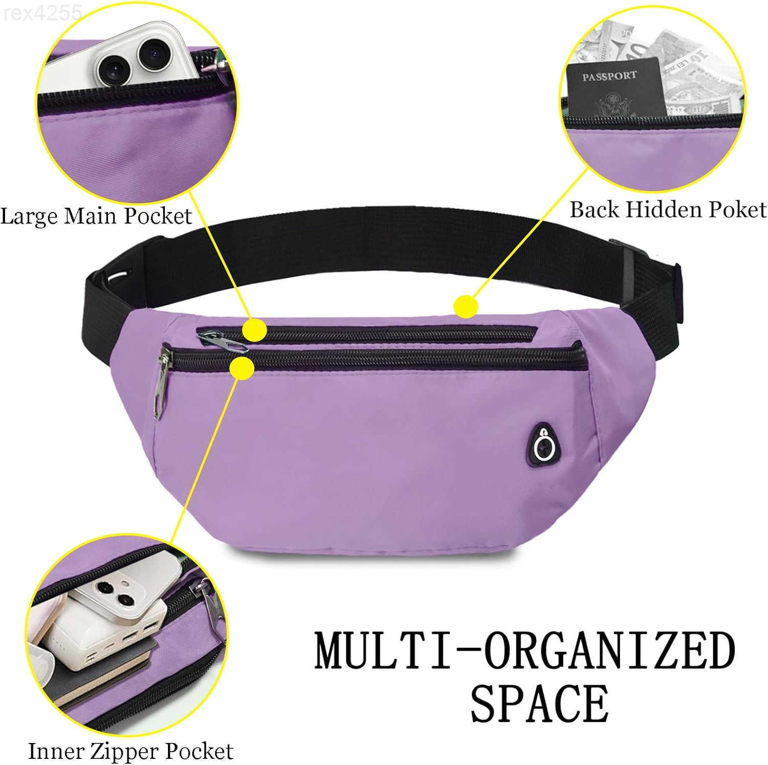Pack for Women MenCrossbody Fanny Pack Water Resistant Sports Waist Bag Pack Belt Bag for Travel Hiking RunningW250912