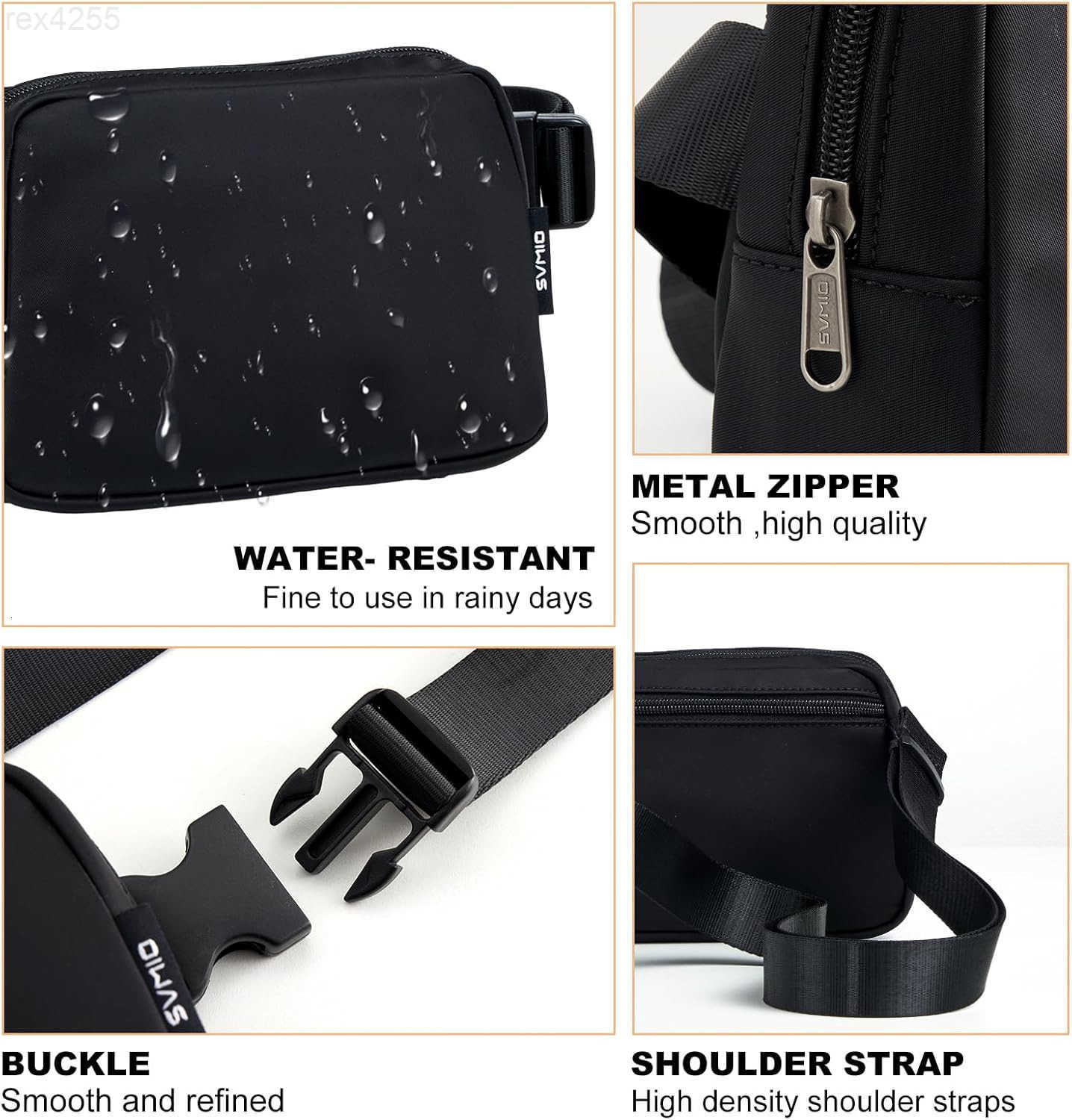 Belt Bag Fanny Packs for Women Crossbody Bag Bum Bags with Adjustable Strap Travel Everywhere CarryOn Sling Bag for Running Hiking Cycling Concert Bla