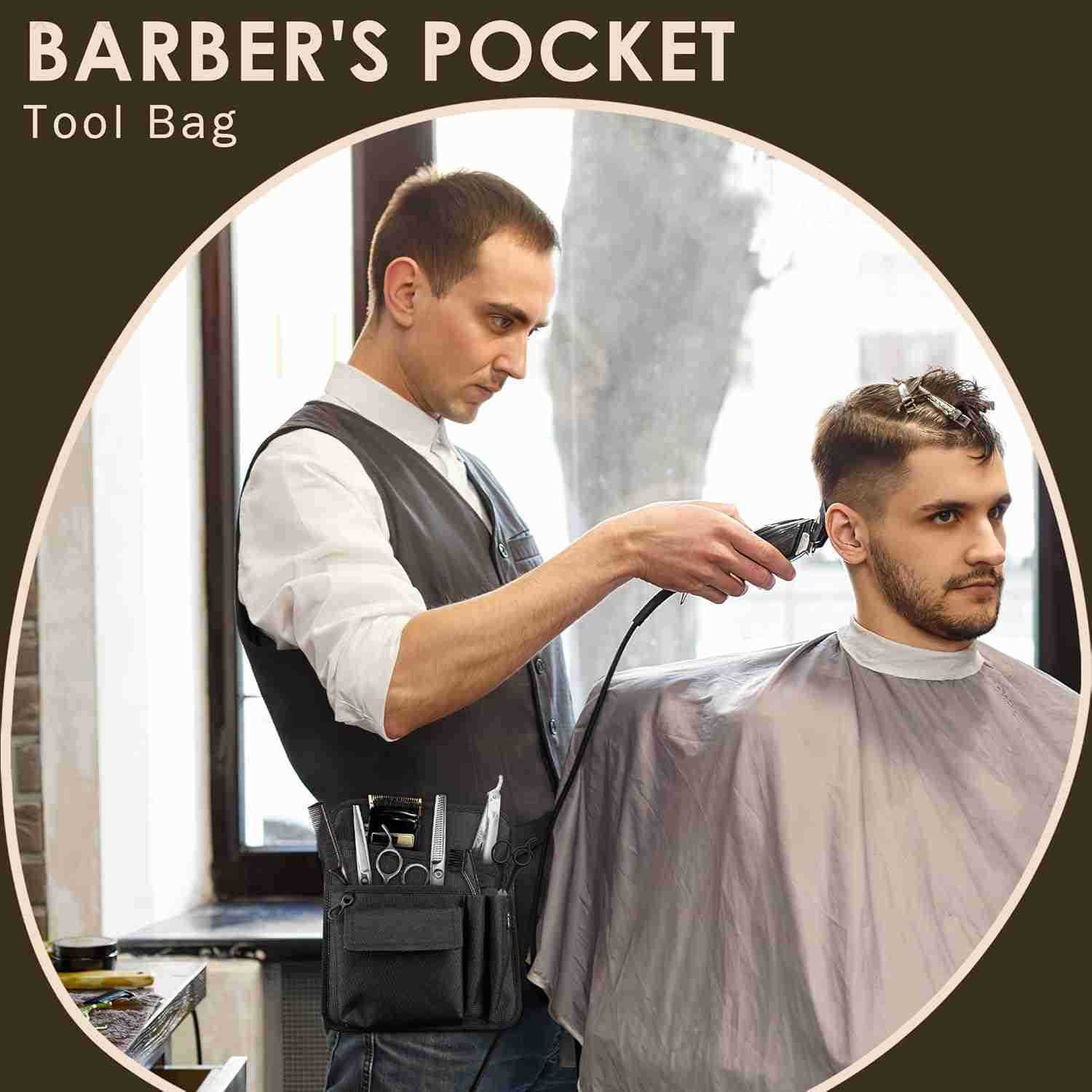 Apron Waist Pouch Restaurant Waiter Waist Tool Pouch Bag with Adjustable Belt Utility Money Bag Working Serving Apron with Pockets for Waitress for Re