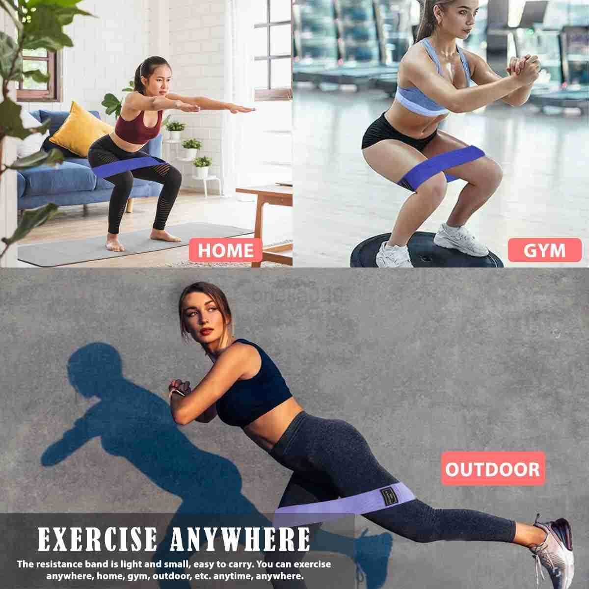 Moss Performance Premium Fabric Resistance Bands Set 3 Workout Band Levels for Strength Training Pilates Yoga Physical Therapy Home Exercise More W250