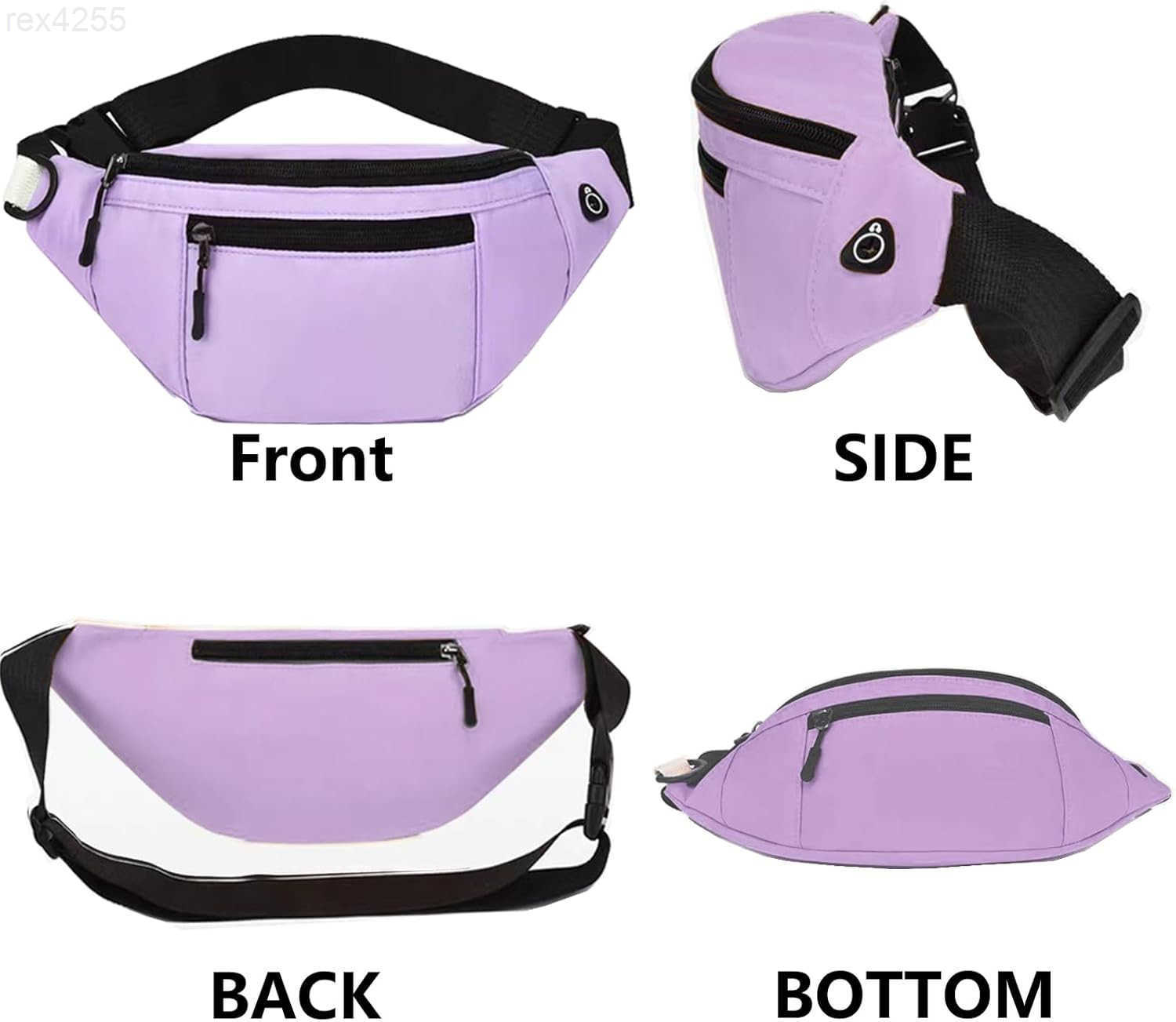 Crossbody Fanny Pack for Men Women Fashion Waist Bag Pack with Adjustable Strap for Outdoors Casual Belt Bag for Travel Walking RunningLight PurpleW25