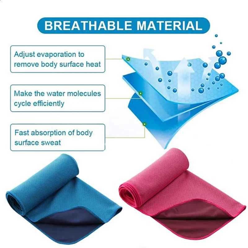 Sport Cooling Towel Microfiber Instant Cool Ice Face Towels for Gym Swimming Yoga Running Quickdry Towels Cooling Cloth 250911