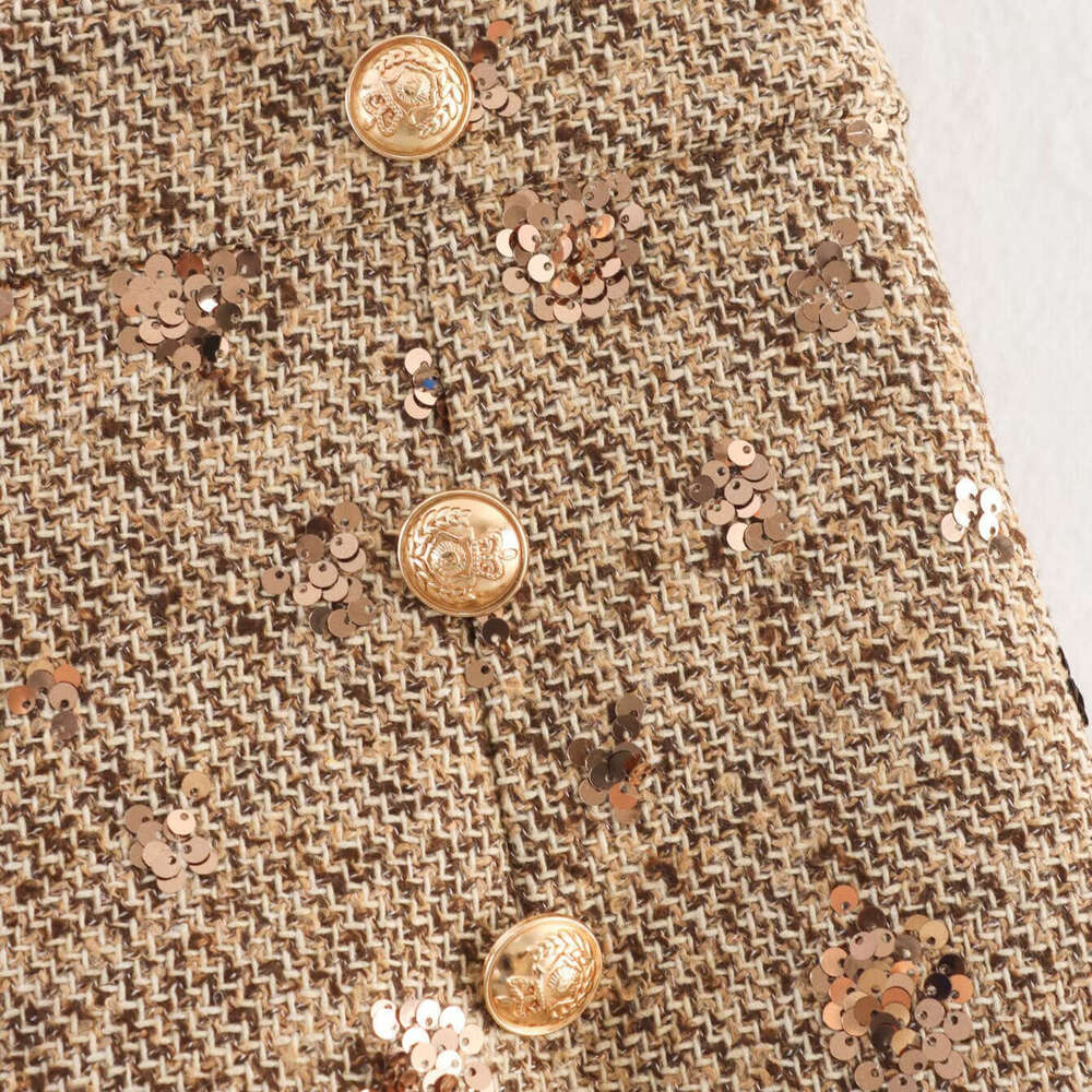 DHEssentials 2025 New Fashionable Elegant Women's Clothing Small Fragrance Style Sequin Embellished Strapless Two-Piece Set