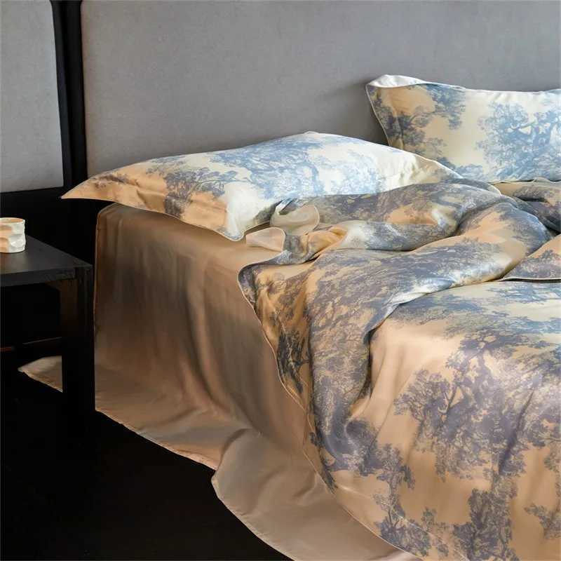 46Pcs 25MM Silk Duvet Cover Set 100Mulberry Silk Cal King Super King size Bedding set with Zipper FlatFitted sheet Pillowcase C250912
