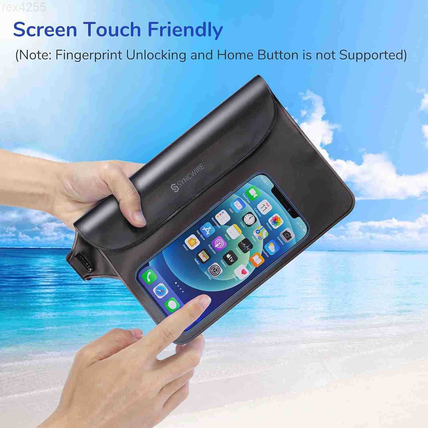 Waterproof Pouch Bag with Adjustable Waist Strap 2 Pack IP68 Waterproof Waist Bag Screen Touchable Dry Bag with Adjustable Belt for Beach Swimming Boa