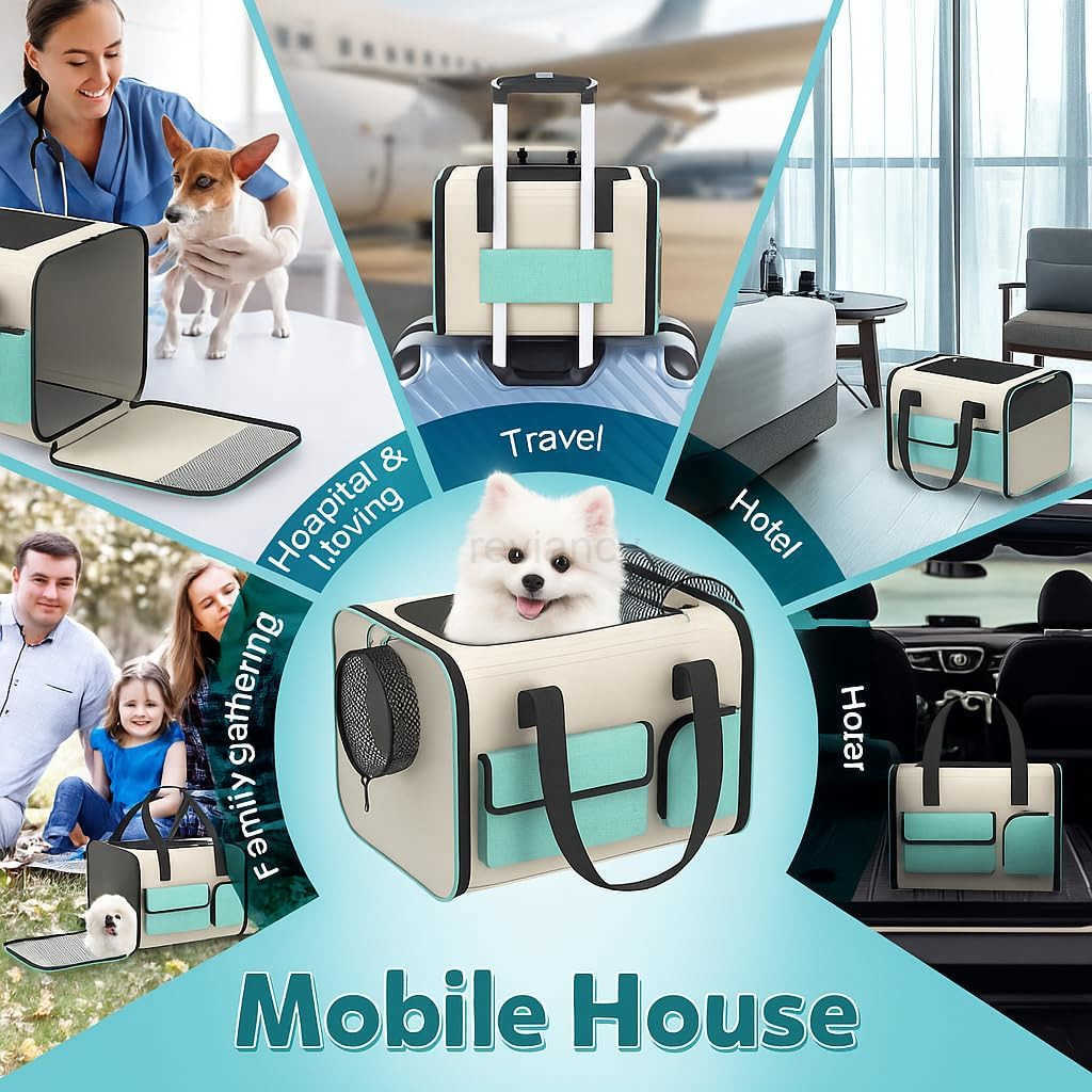 Small Dog Travel Carrier Bag Soft Sided Pet Travel Carrier for up to 15LBS Small Dogs Breathable and Comfortable for Car Trip Camping Outdoor Vet Hosp