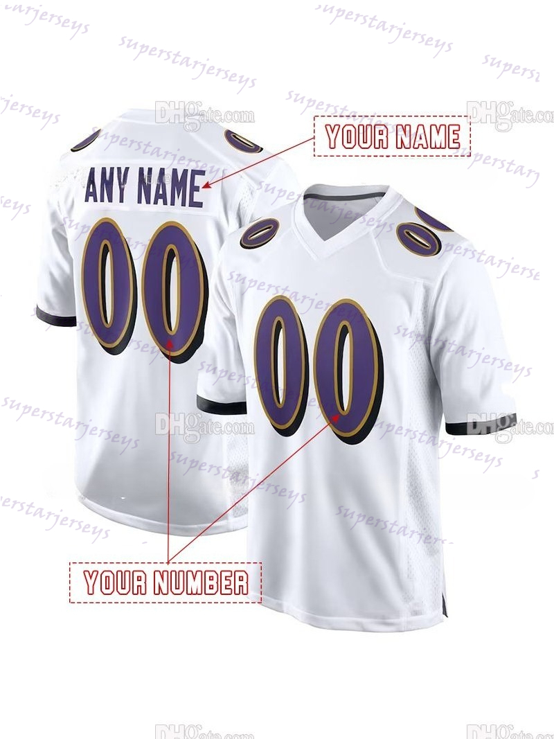 Personalized Custom Football Jersey Lamar Jackson Derrick Henry Zay Flowers Justin Tucker Mark Andrews Isaiah Likely Beckham Jr. Marlon Humphrey Embro