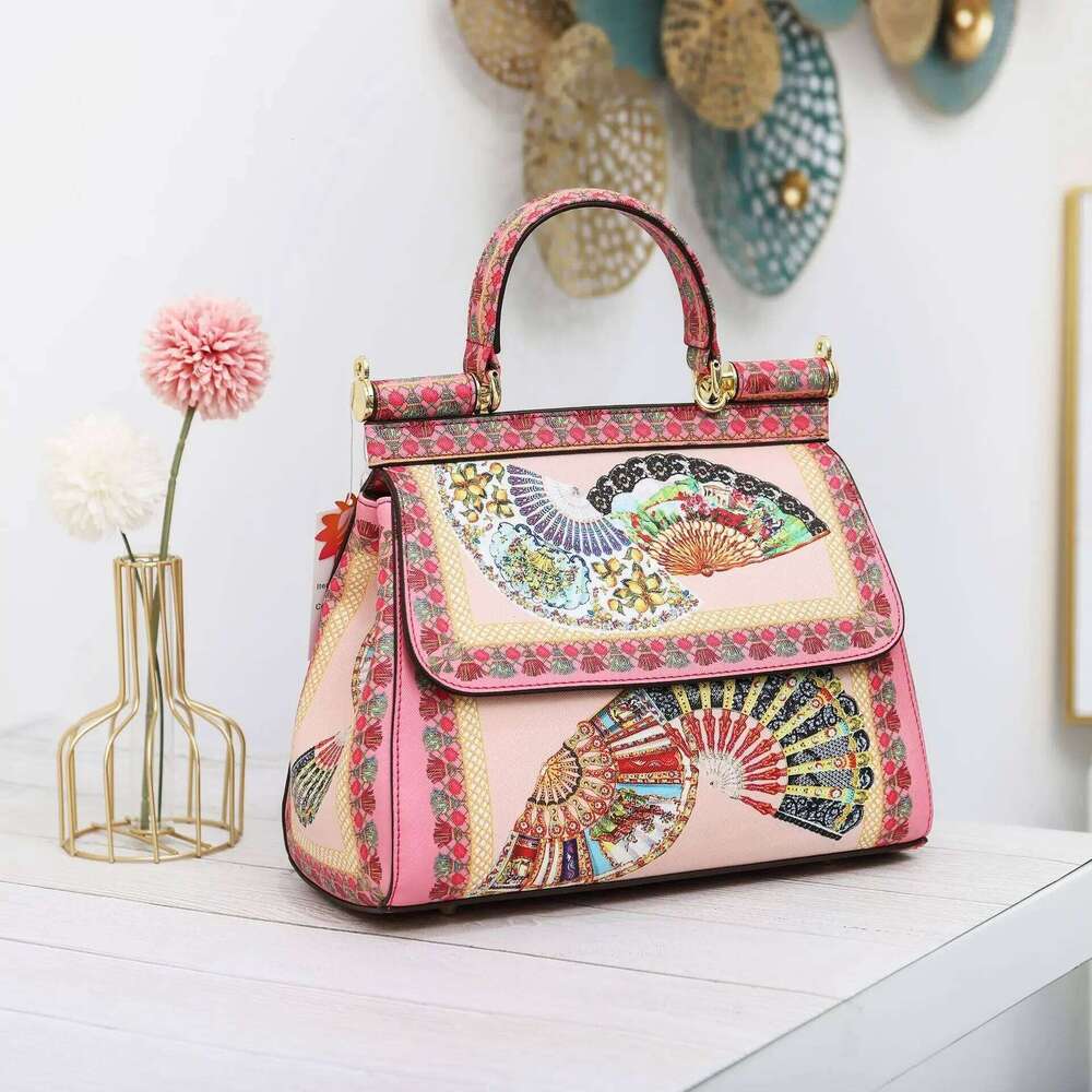 2025 Classic Women Frame Handbag Leather Printing Shoulder Messenger Totes Ladies Bags Bolsa Feminina Art Print