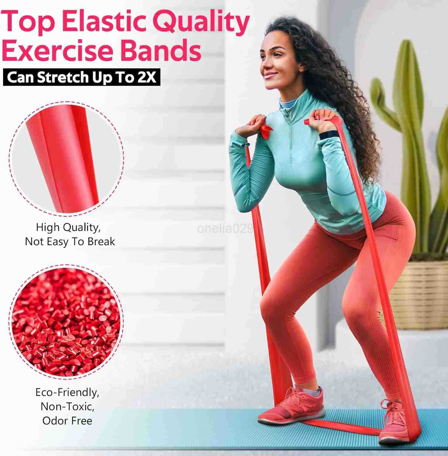 Resistance Bands for Working Out Exercise Bands for Physical Therapy Stretch Recovery Pilates Rehab Strength Training and Yoga Starter Set W250912