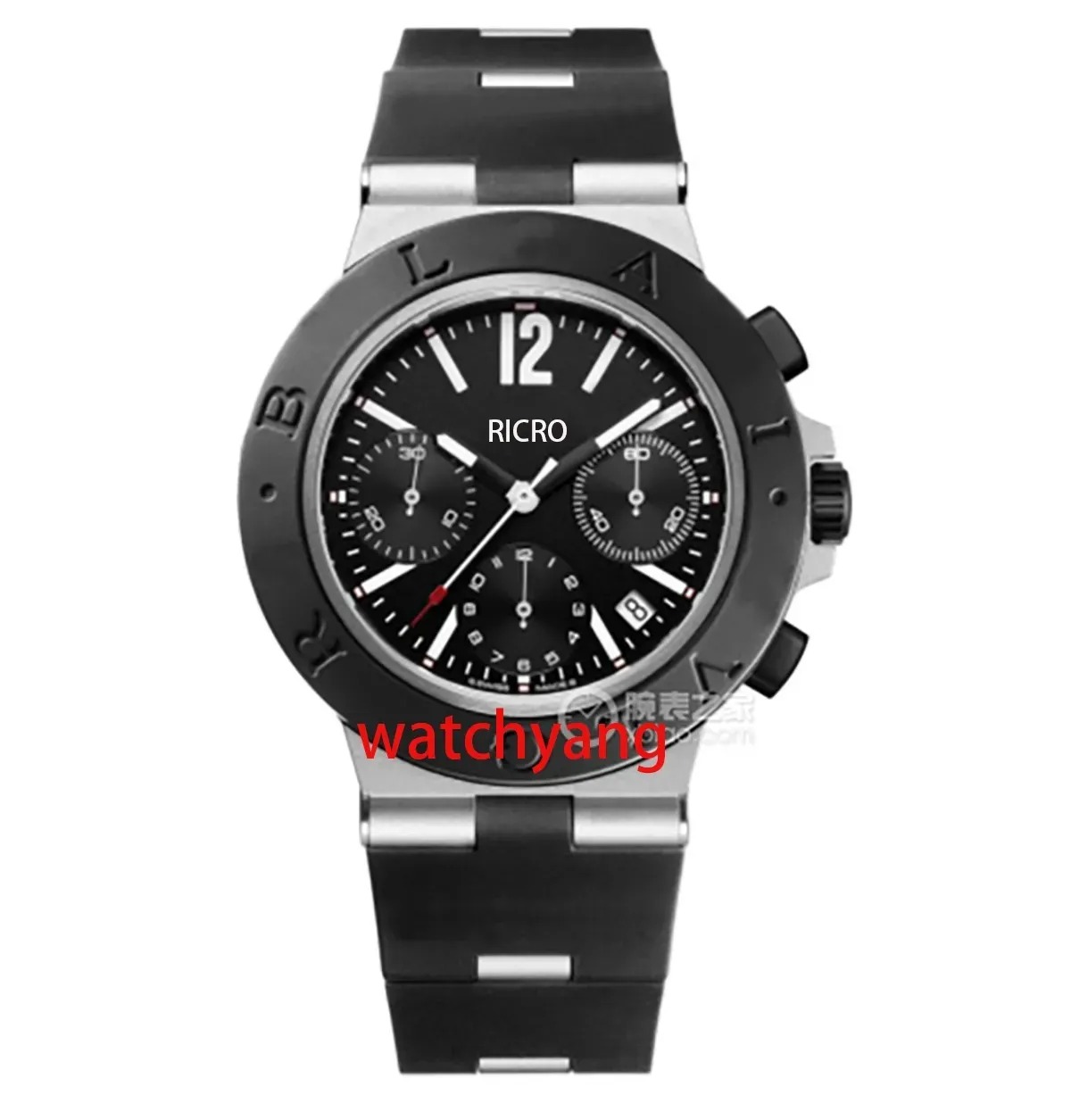 U1 Top Factory AAA Men's Watch Sapphire Mirror Quality quartz ALUMINIUM chronograph movement Rubber strap 44mm thickness Designer Watch Chronogra