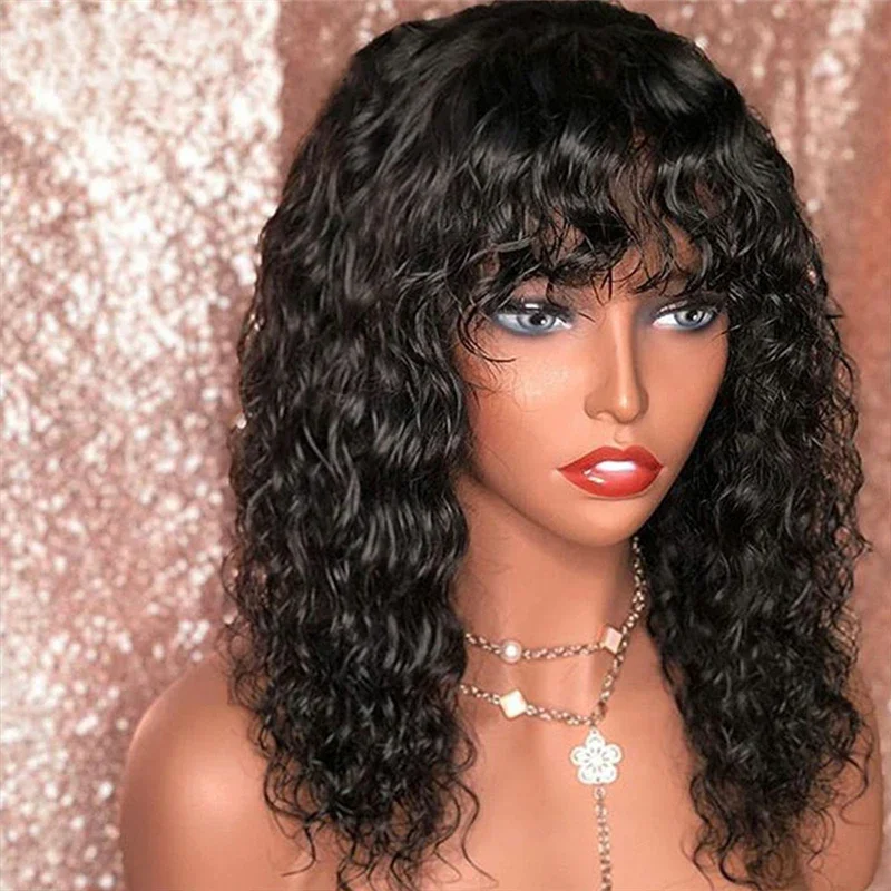 Hd Lace Wig 13x6 Glueless 250 Density Kinky Curly Human Hair Wigs with Bang 360 Full Lace Wig 8-30 Inches Burmese Curly Hair Wig