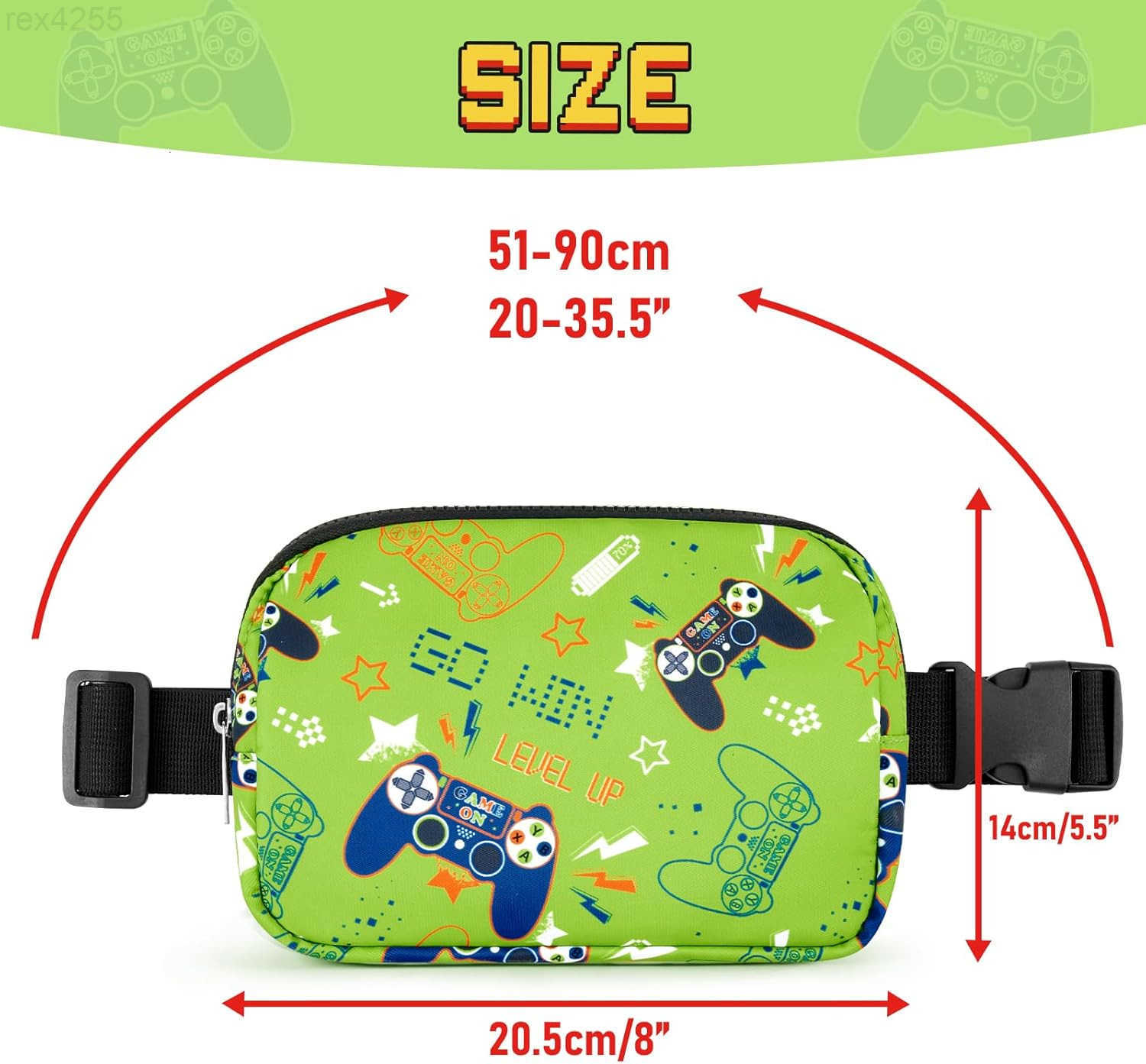 Belt Bag Fanny Pack Game Crossbody Bag Waist Bag Purse for Boy with Adjustable Waistband 20355 Inch Multiple Compartments Waist Bag Boys Sports Bags C
