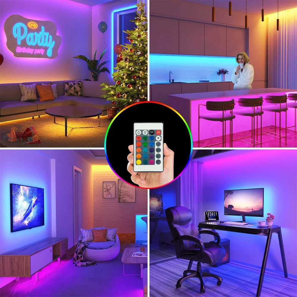 Batterypowered flexible colorchanging LED strip Light with remote control for TV backlighting bars cabinets and bedroom DIY C250912