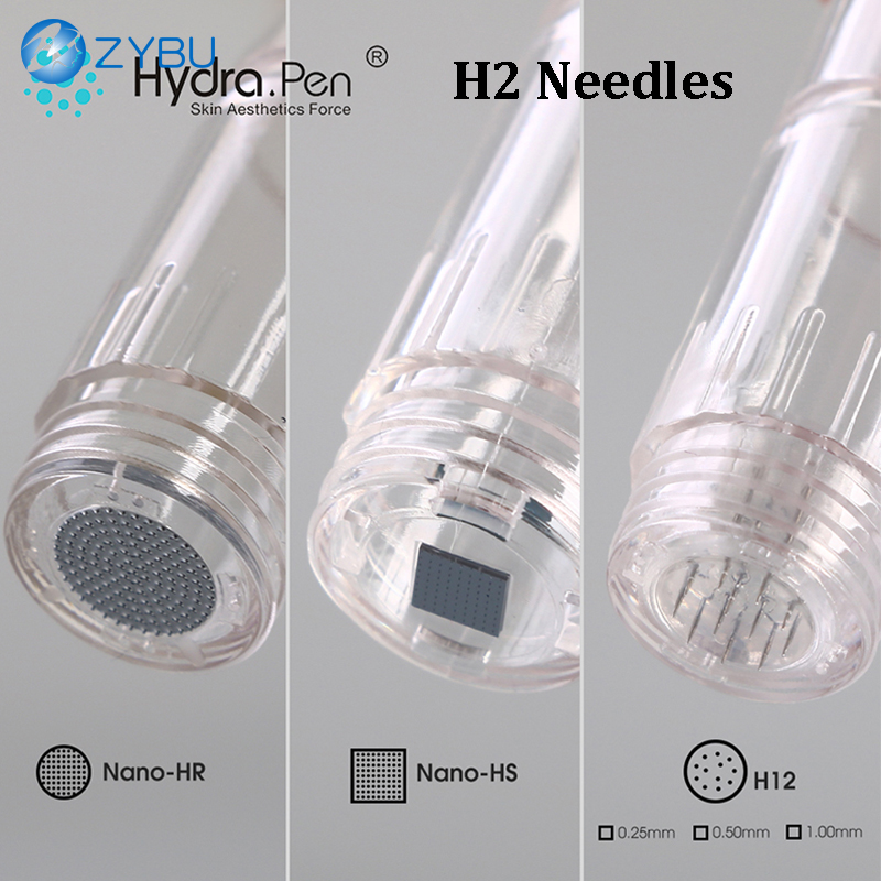 Set of 50Pcs H2 HydraPen Nanoneedle Cartridge Replacements with Multiple Tip Sizes for Skin Treatment 0.25mm 0.5mm 1.0mm 12Pin Nano-HR Nano-HS Hydra N