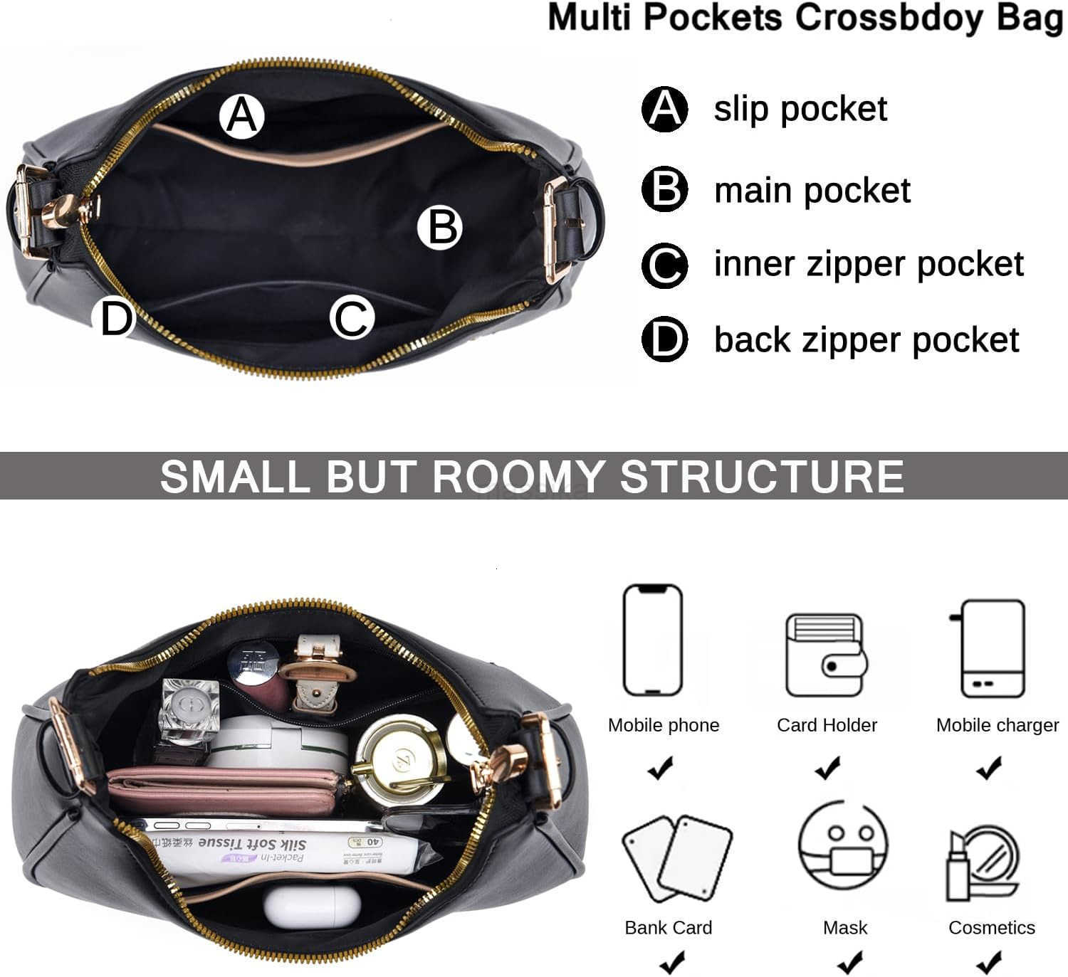 Small Crescent Shoulder Bags Purses for Women Retro Classic Clutch Hobo Tote Purse and Handbag Cute Crossbody Bags M250912