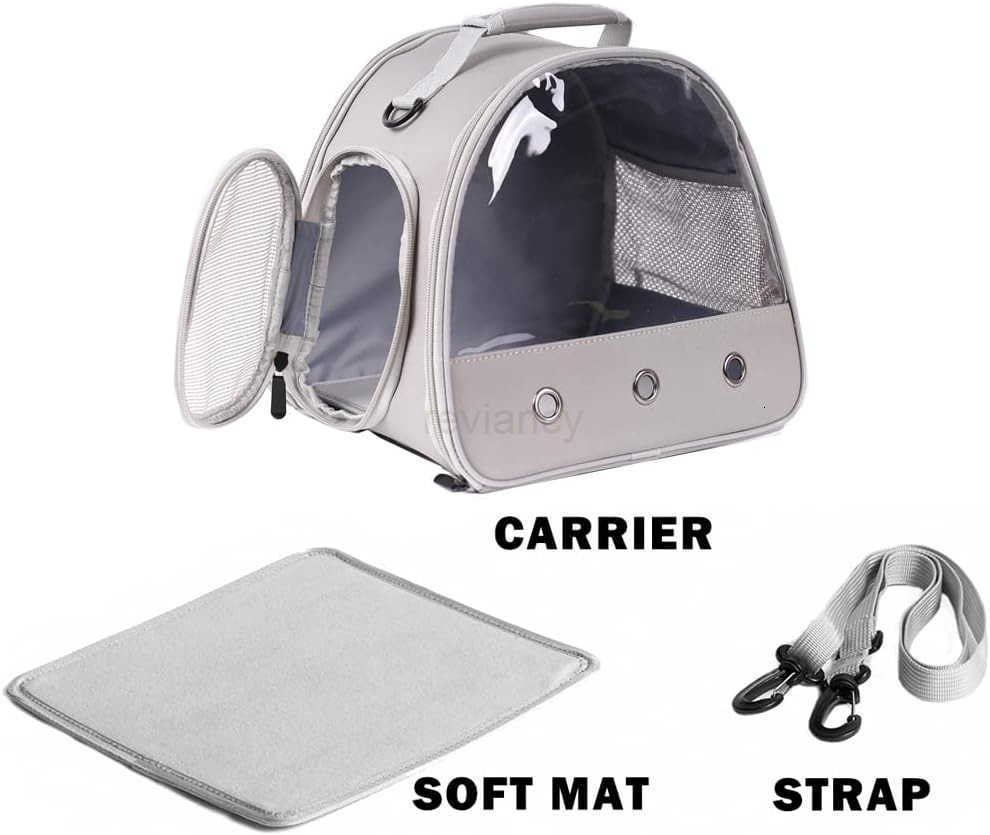 Pig Carrier Clear Bubble Window for Guinea Pig Bunny Rat Bird Pink BackpackW250912