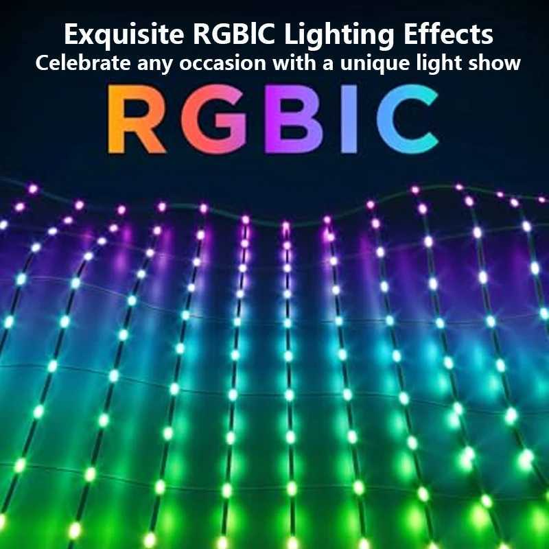 RGB Mesh Lights Curtain Light String Flexible Matrix Grid Lights for Christmas Party Patio Backyard Garden Decor C250912