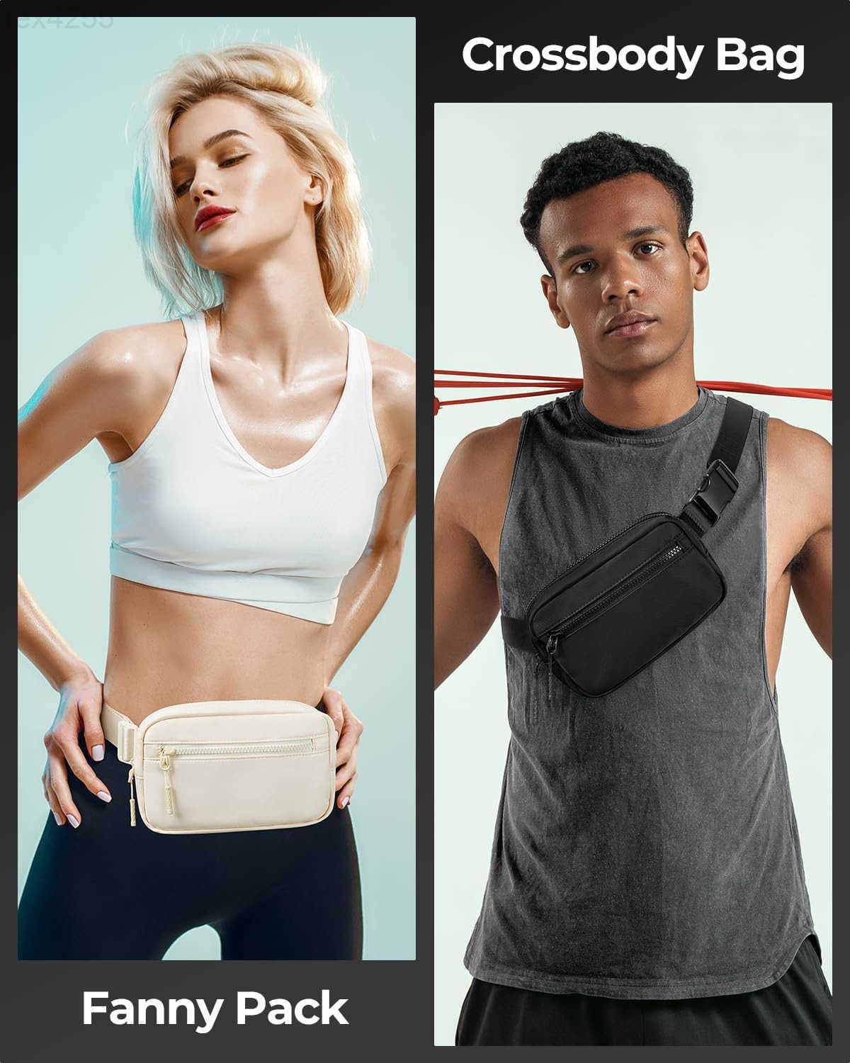 Small Sling Bag for Women and Men Crossbody Bags Trendy Fanny Packs Chest Bag with Extended StrapW250912