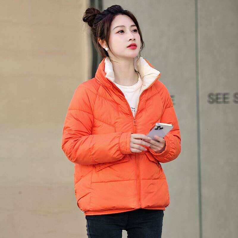 Down Short Style New Women's Autumn And Winter Standing Collar Thick Loose Fashionable Small Cotton Jacket