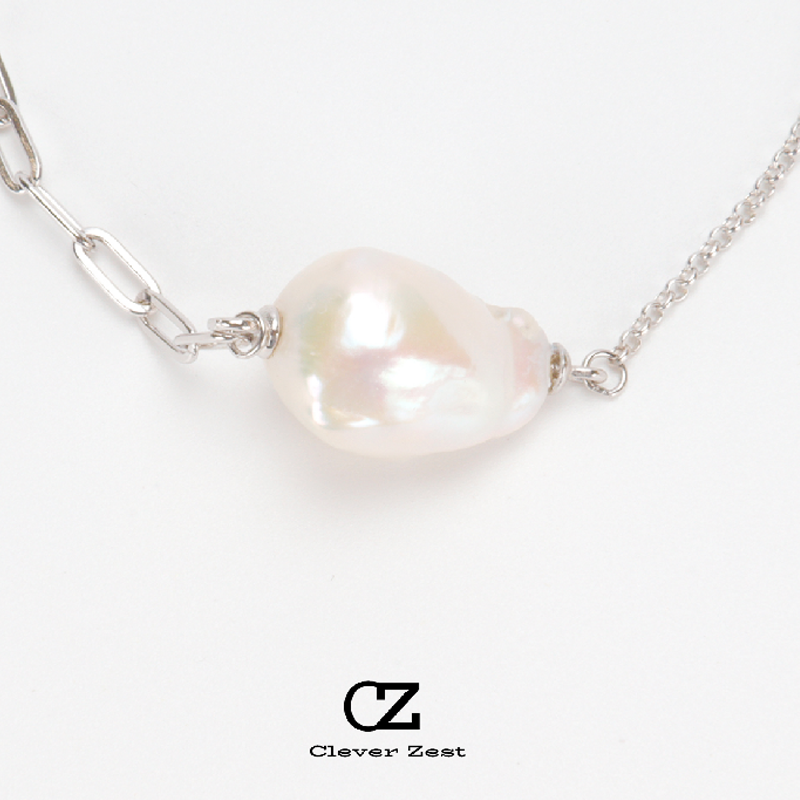 Natural Freshwater Baroque Pearl Bracelet Sterling Silver Freshwater Pearl Bracelet Stylish Layered Look Valentine's Day Gift