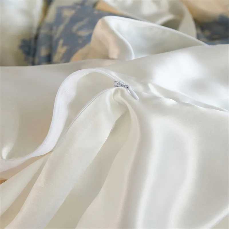 46Pcs 25MM Silk Duvet Cover Set 100Mulberry Silk Cal King Super King size Bedding set with Zipper FlatFitted sheet Pillowcase C250912