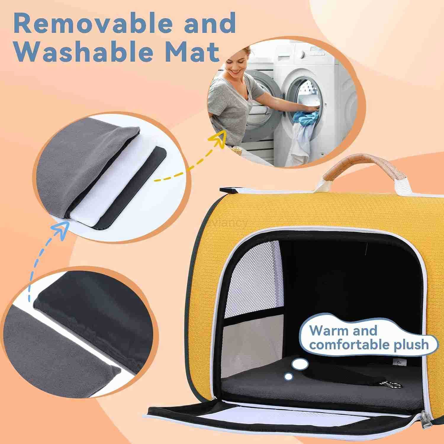 Airline Approved Cat Carrier Dog Carriers SoftSided Portable Pet Travel Washable Carrier for DogsW250912