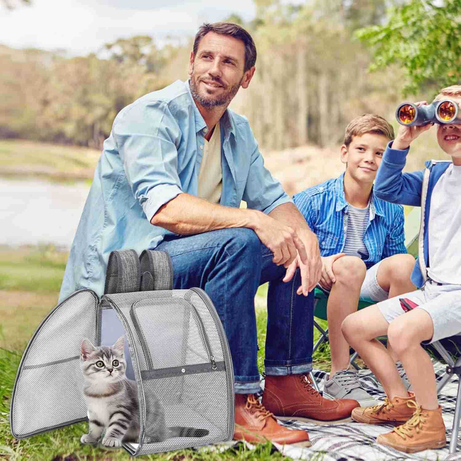 cat Backpack Lightweight Foldable EscapeProof Design for Small Dogs Cats Air Travel Approvedcat Backpack CarrierTravel and Daily Use pet CarrierW25091