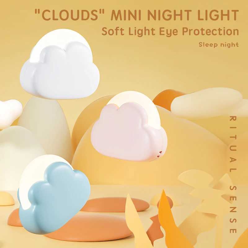 Cloud Night Light Mini USB Wireless Adorable Cloud Shape LED Night Light For Bedroom Baby Children Creative Gift C251122
