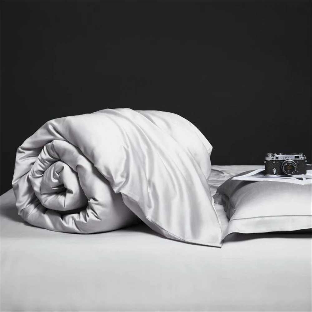 Lanlika Women Noble Gray 100 Silk Bedding Set Beauty High End Luxury Queen King Duvet Cover Bed Linen Fitted Sheet Pillowcase Y250912