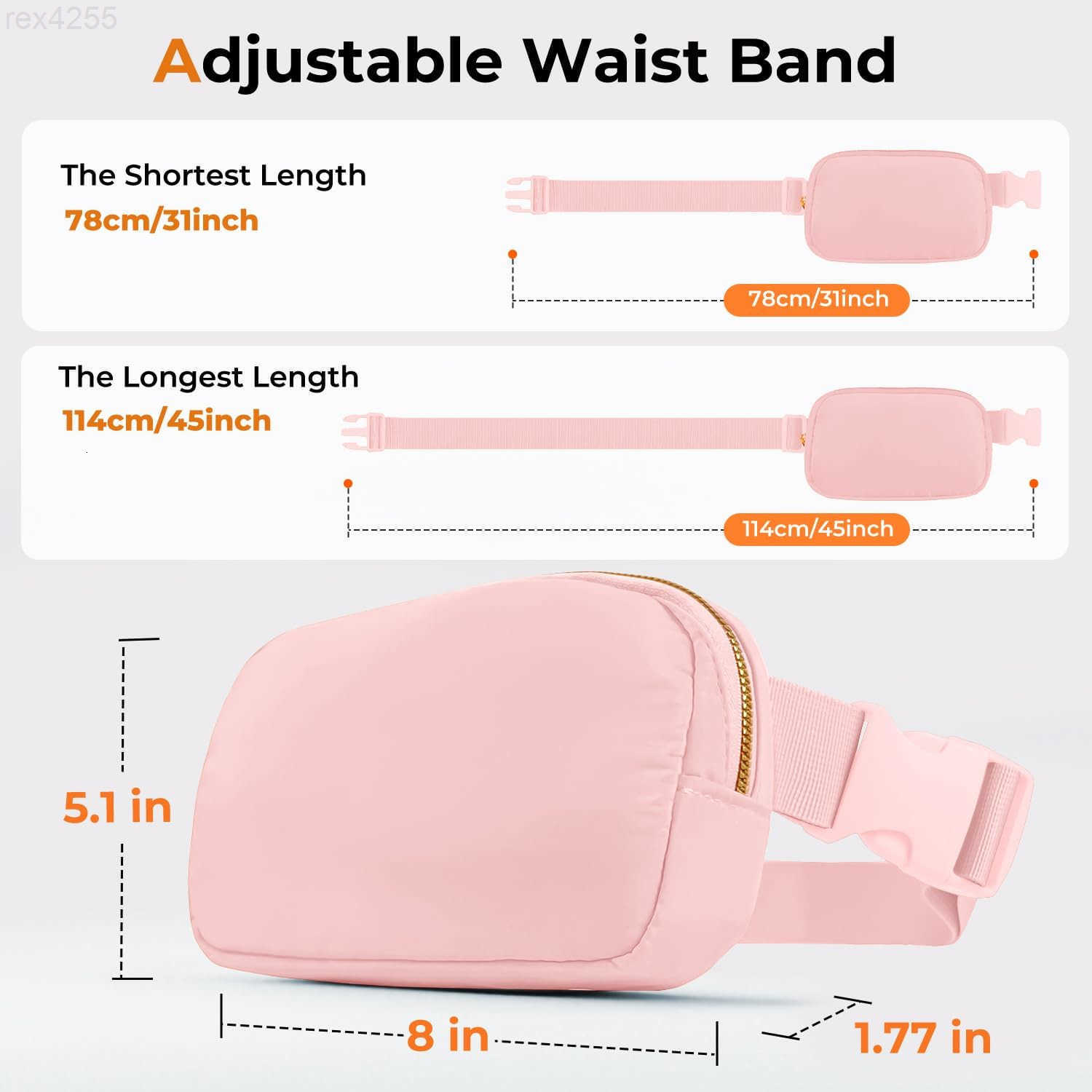 Bag Zipper Fanny Pack Crossbody Bags for WomenFashion Nylon Waist Packs Water Repellent Two Way wear with Adjustable Strap Gifts for Teenage Girls Wom