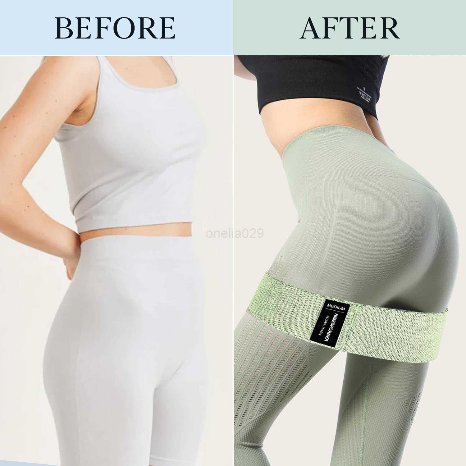 Fabric Resistance Bands for Working Out 3 Level NonSlip Exercise Booty Bands for Women Men Leg and Glutes with Hair Ties and Tape Measure for Home Gym