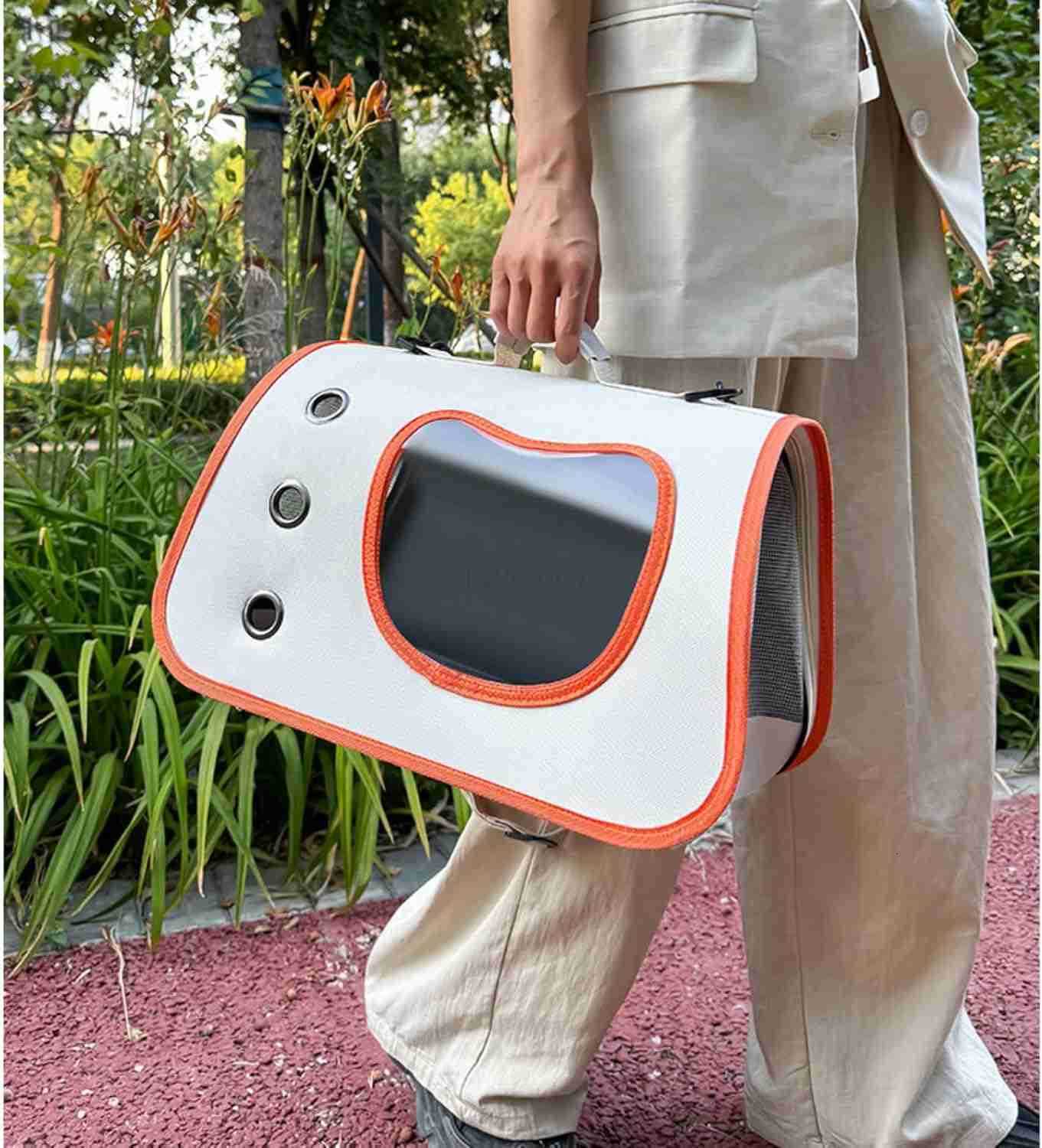 Portable Cat Carrier Backpack for Small Pets Foldable Breathable Design Multifunctional Pet Travel Bag Dog Cat Oxford Cloth Adjustable Strap Lightweig