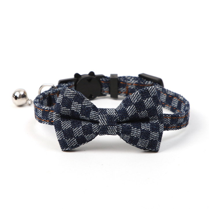 Designer Pet collar - Cat bell collar - Checkered cute Teddy dog collar - Small-sized puppies