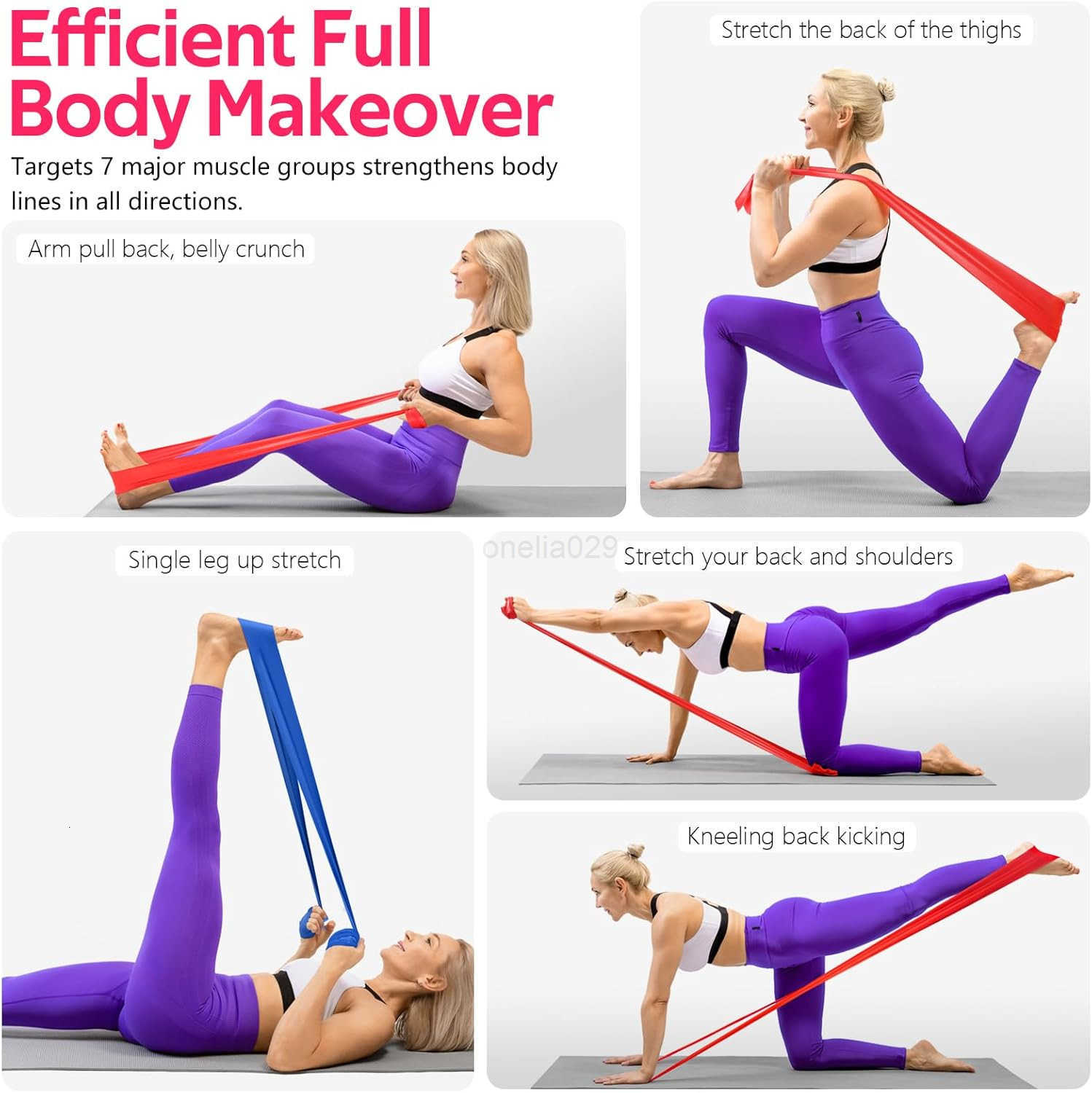 Resistance Bands for Working Out Exercise Bands for Physical Therapy Stretch Recovery Pilates Rehab Strength Training and Yoga Starter Set W250912