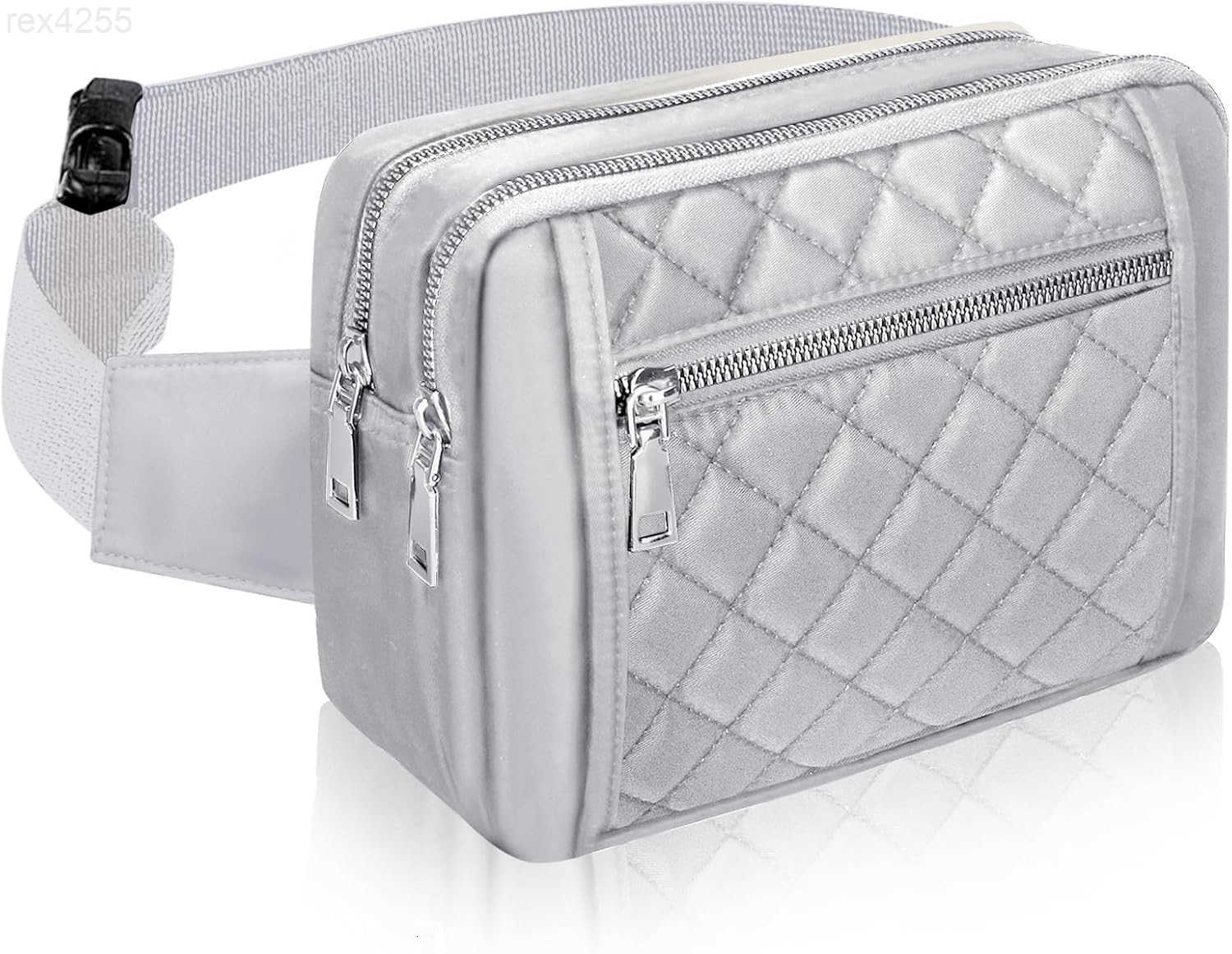 Large Black Fanny Packs for Women Cross Body Waist Bag Nylon Fashionable Fanny Pack Designer Workout Hiking Waist Pack Running Travel Gym Pretty Zippe