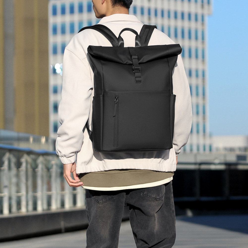 New Men S Backpack Trendy Solid Color Commuter Travel Backpack Large Capacity Laptop Bag Free Shipping Designer Bag Casual Luxury Bag Student School B