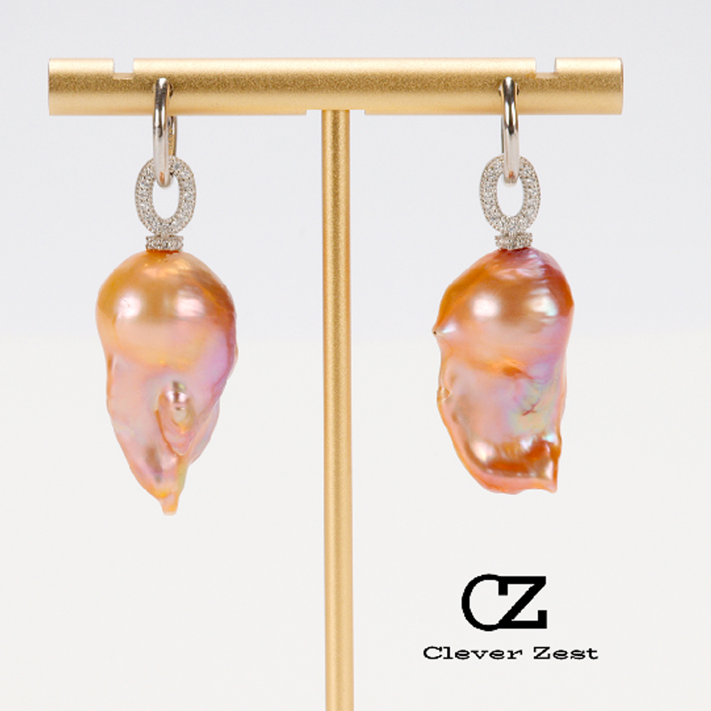 Natural Freshwater Baroque Pearl Earrings Sterling Silver Freshwater Pearl Hooks Stylish and Versatile Trendy Anniversary Gift Best Friend Gift