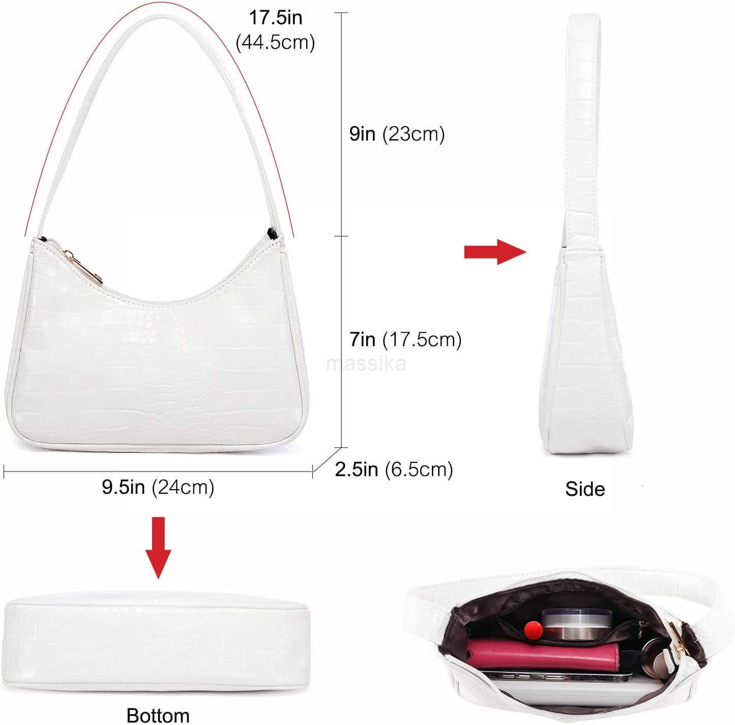 Shoulder Bag for Women Small Purses Croc Pattern Clutch Purse Vegan Leather Little Purse Cute Mini Handbag M250912