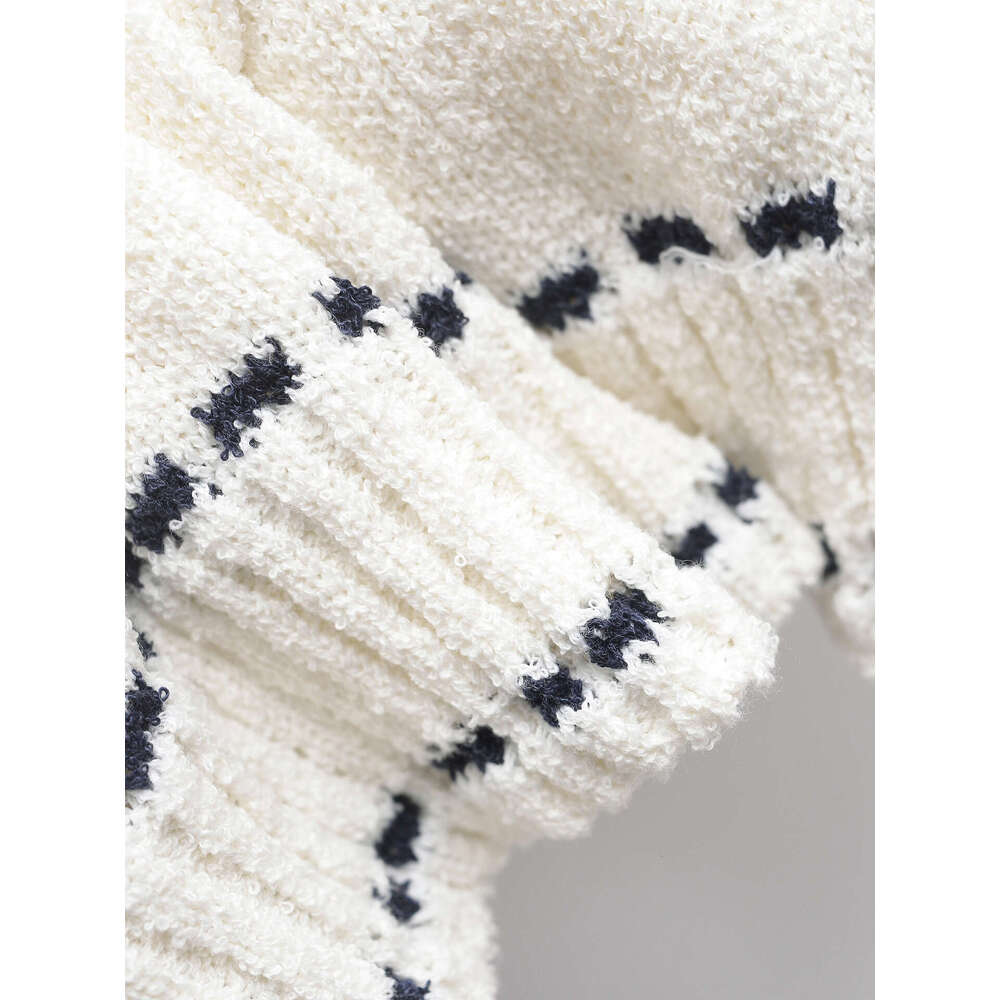 DHEssentials 2025 Spring New French Style Elegant Slim Fit Versatile Stitched Sleeve Knitted Cardigan Short Jacket