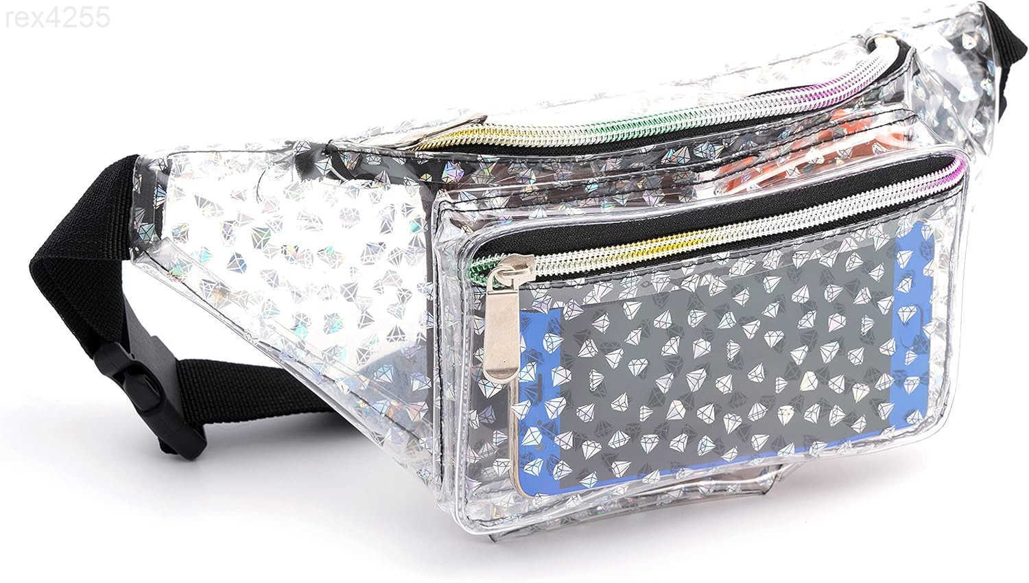 80s 90S Rave Stars Neon Transparent Gravel Fanny Pack for Women Great Waist Pack for Games Concerts Rave Festival TravelW250912