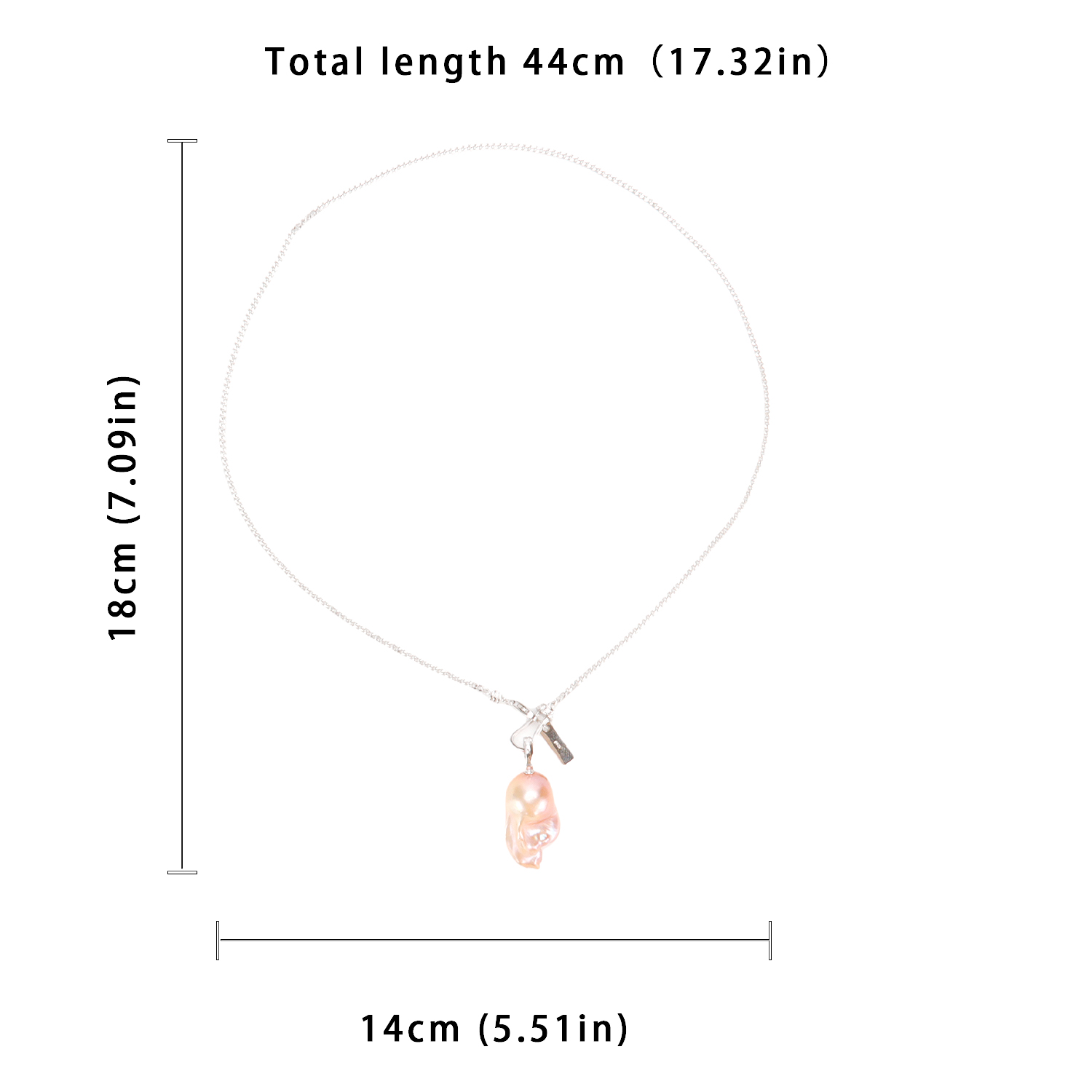 Natural Freshwater Baroque Pearl Necklace Sterling Silver Freshwater Pearl Necklace Stylish Layered Look Valentine's Day Gift