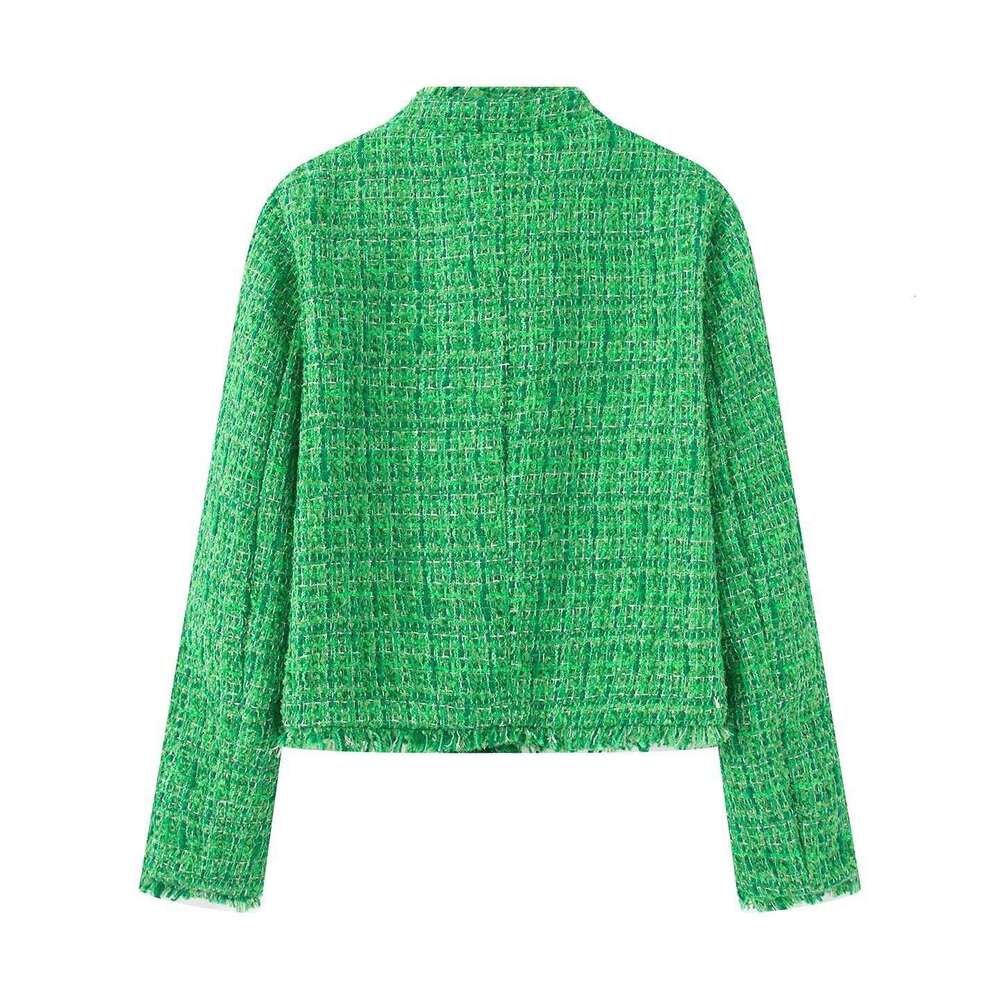 DHEssentials 2025 Autumn New Women's Street Fashion Small Chanel Style Yellow Jacket