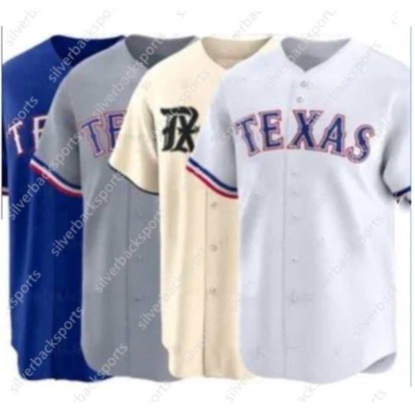 Custom Jerseys wht blue cream 53 Adolis Garcia Wyatt Langford Corey Seager Jacob deGrom Garver Josh Jung Semien Lowe Texas Scherzer Carter